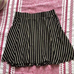 NWT Torrid Striped Circle Mini Skirt Black Beige Stretch Size 0X Lined Pockets